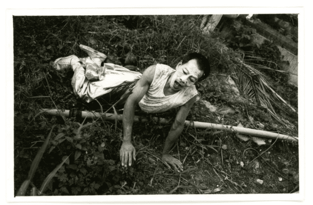 Fig 5: 'Close that Gate', performance at The Artists Village, 1988. Courtesy of Tang Da Wu.